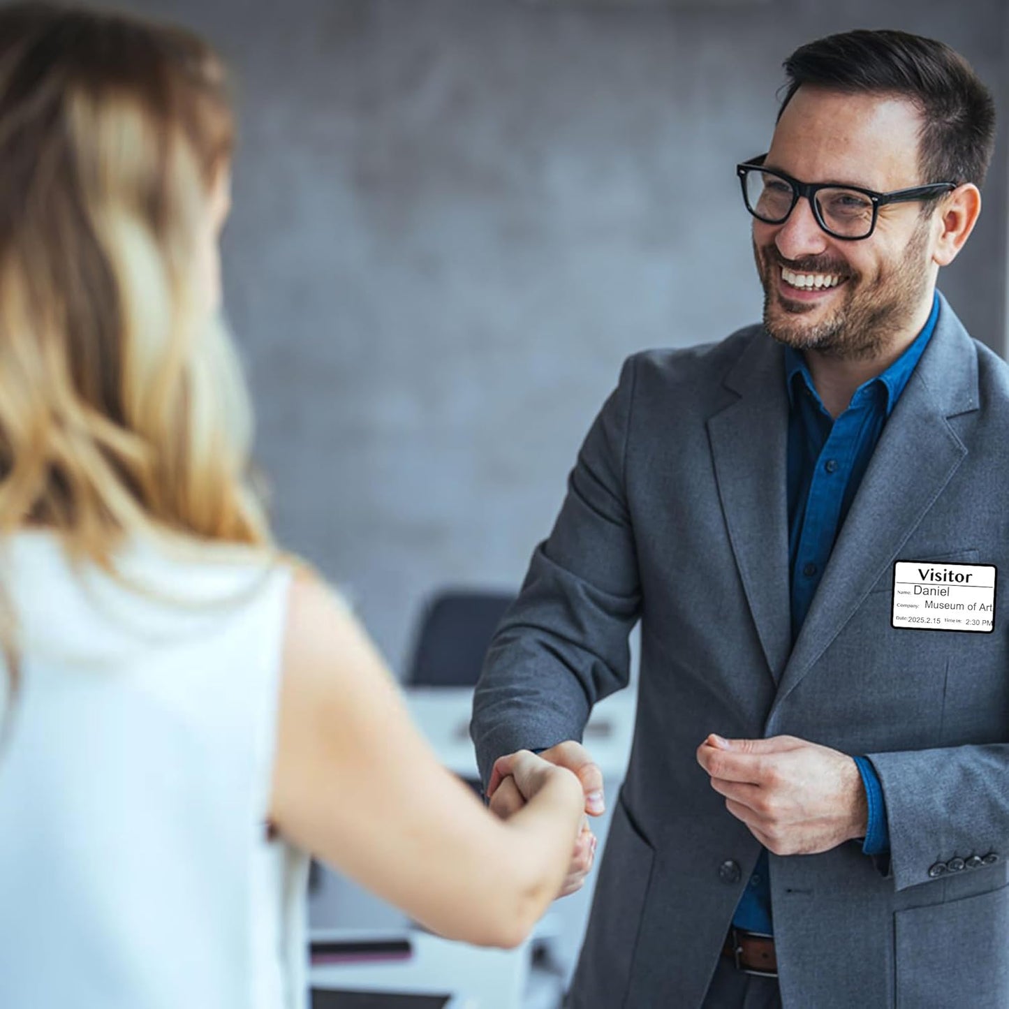 Visitor Pass Stickers – 300 Writable Name Tag Labels, 2 x 3 Inch, Self-Adhesive Identification Badges for Office, School, Events (300Pcs-Black)