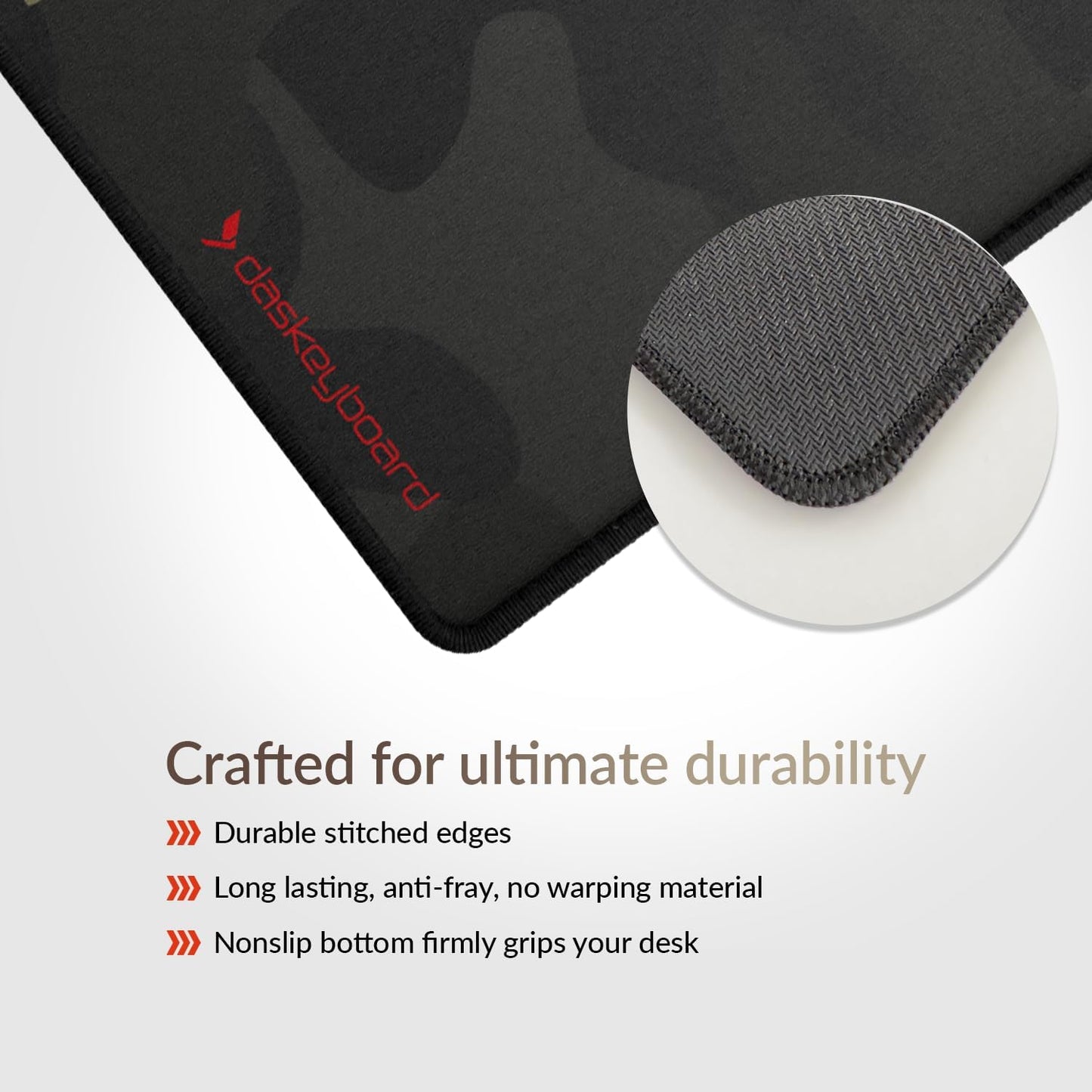 Das Keyboard Large Gaming Mouse Pad Desk Mat with Stitched Edge - Non Slip Base - Waterproof - Premium Cloth Mousepad for Home Work Gaming - Urban Commando Camo