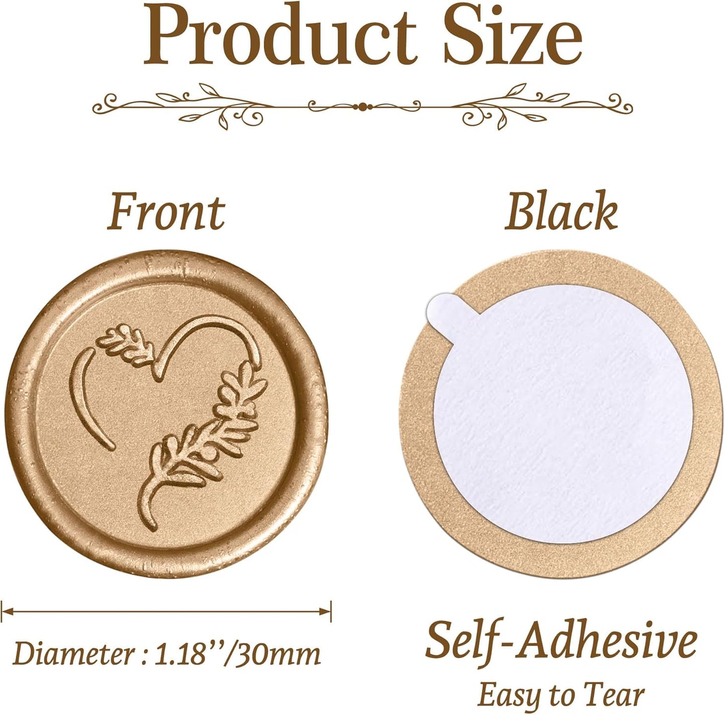 25 Pcs Handmade Wax Seal Stickers, Wedding Invitation Envelope Seal Stickers, Perfect for Invitation, Christmas, Gift Wrapping(Heart Style, Light Gold Wax)