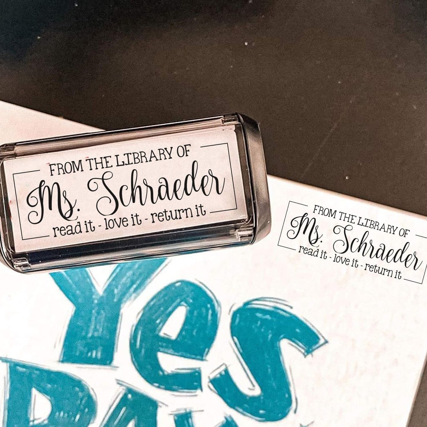 Custom Self-Inking stamps | 49 Designs | Fun Phrases | Grading Made Easy | Classroom Book Stamps (The Library stamps)