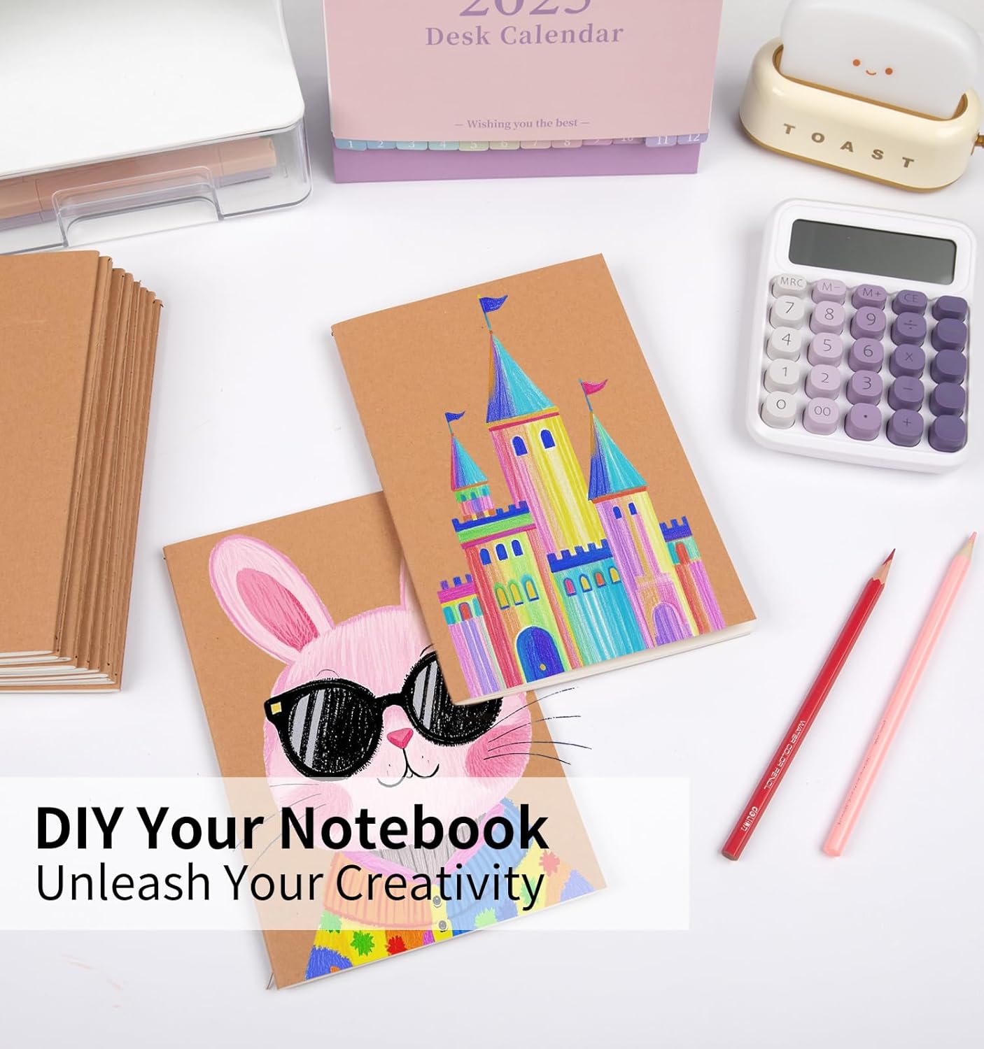 100 Pack A5 Blank Kraft Notebooks Bulk, Journaling Notebooks, Soft Cover Composition Notebook, 8.3x5.5 Inches 60 Pages Travel Journal Notebooks Set for Work, School, Student, Kids, Writing