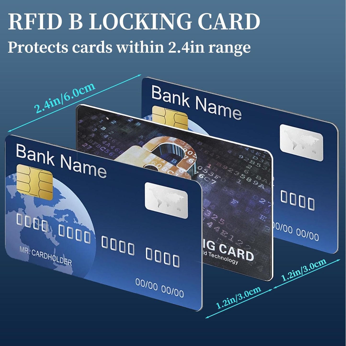 RFID Blocking Card, Contactless Bank Debit Credit Card Passport Protector, One Blocked Card Protects Entire Wallet Purse, ID/IC ATM Card Blocking for Wallet Protection(5 Pack)