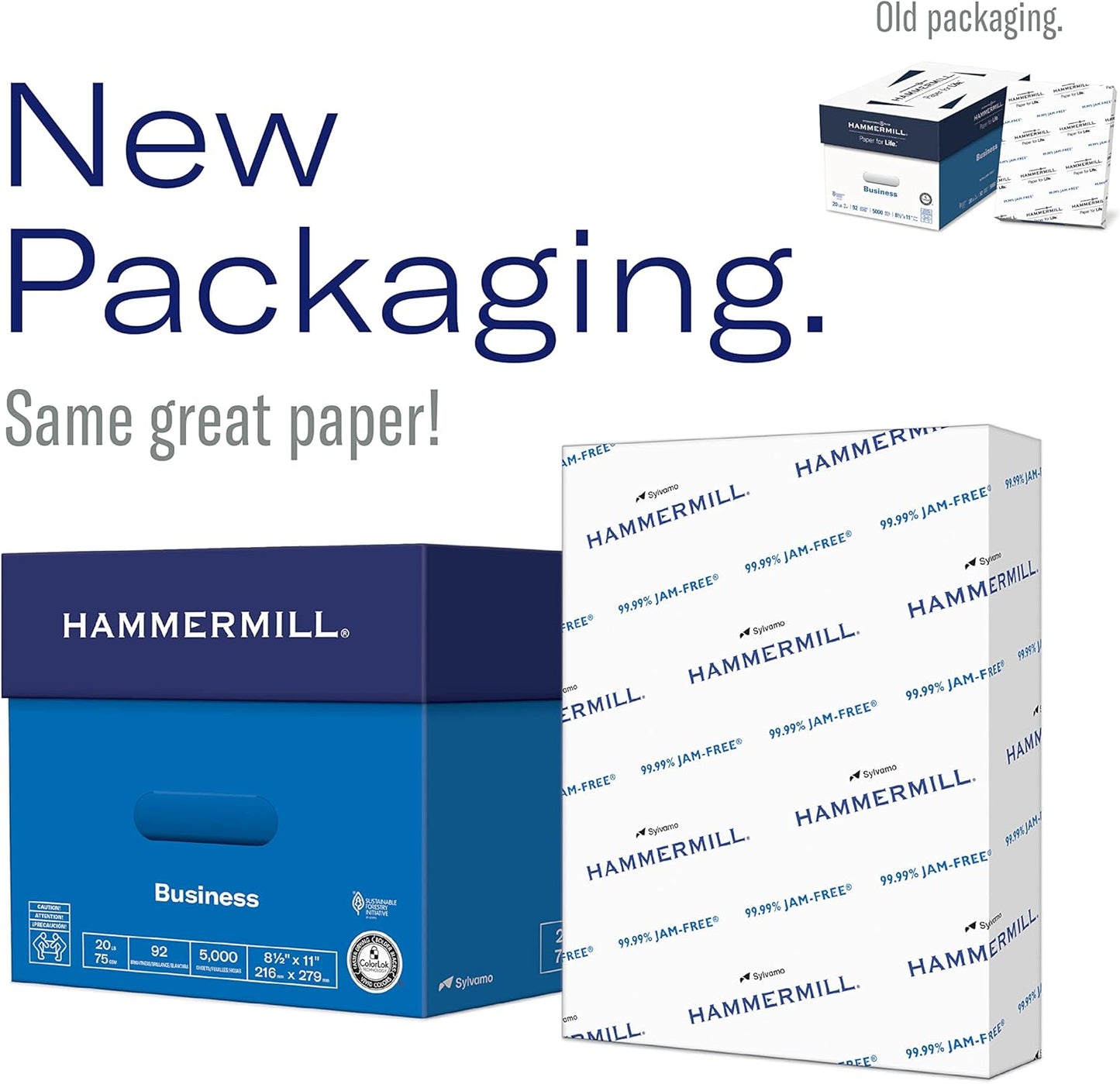Hammermill Printer Paper, 20 lb Copy Paper, 8.5 x 14 - 10 Ream (5,000 Sheets) - 92 Bright, Made in the USA, 105015C