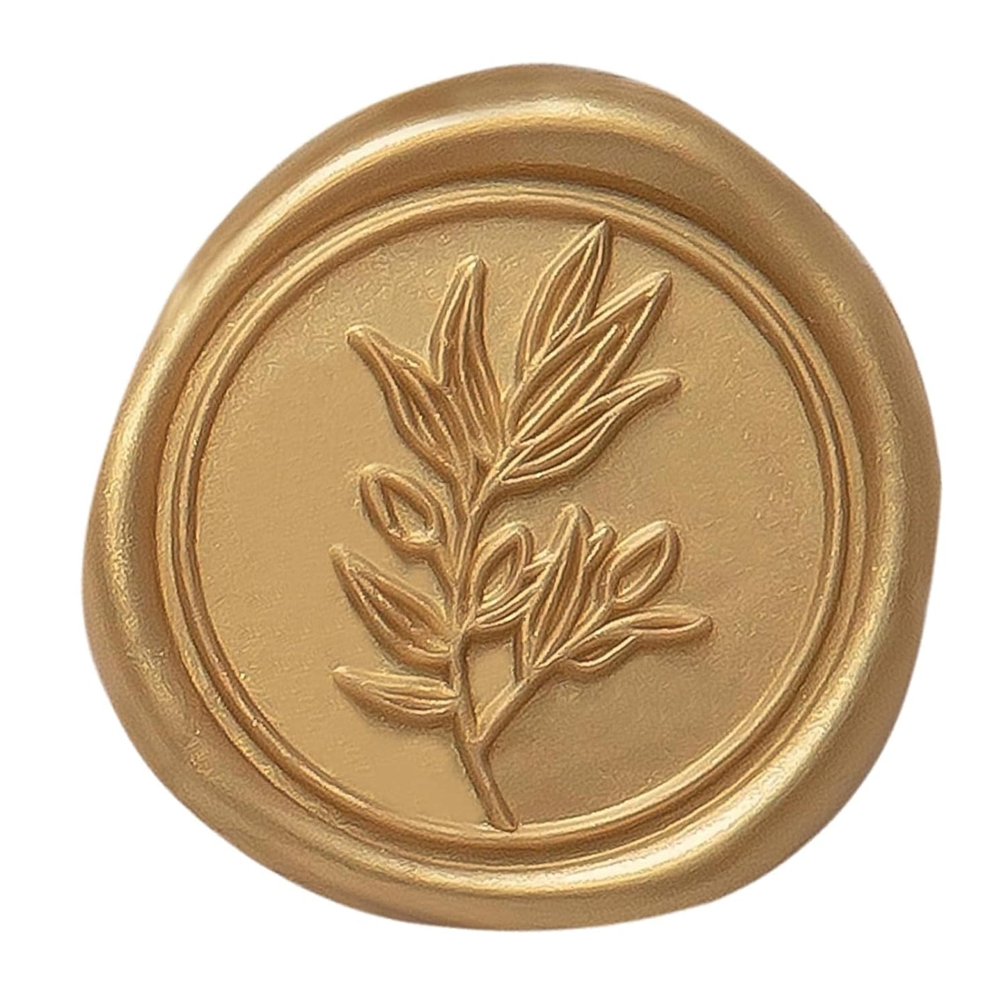 PONATIA Gold Wax Seal Stickers - Eucalyptus Wedding Invitation Envelope Seal, 50 Pcs Self-Adhesive, Perfect for Invitations, Christmas, Gift Wrapping, Party Menu Decor