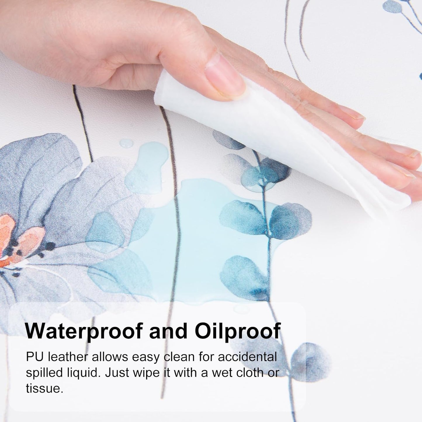 QIYI Large Mouse Pad, Floral Desk Mat for Desktop, Women Girls PU Leather Waterproof Gaming Mousepad, Computer Laptop Flower Desk Accessories Protector Writing Pad for School Office Home 31.5" x 15.7"