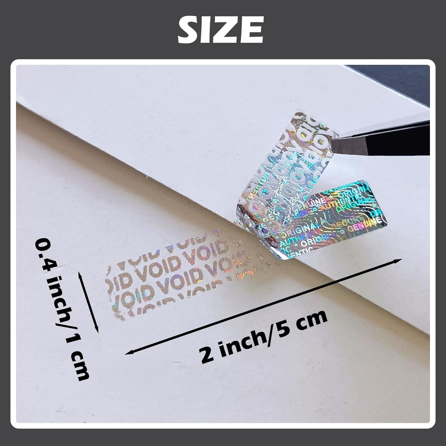 450pcs Hologram Warranty Void Labels, Tamper Proof Evident Sticker, Genuine Authentic Holographic Security Seal（2x0.4inch,Silver…