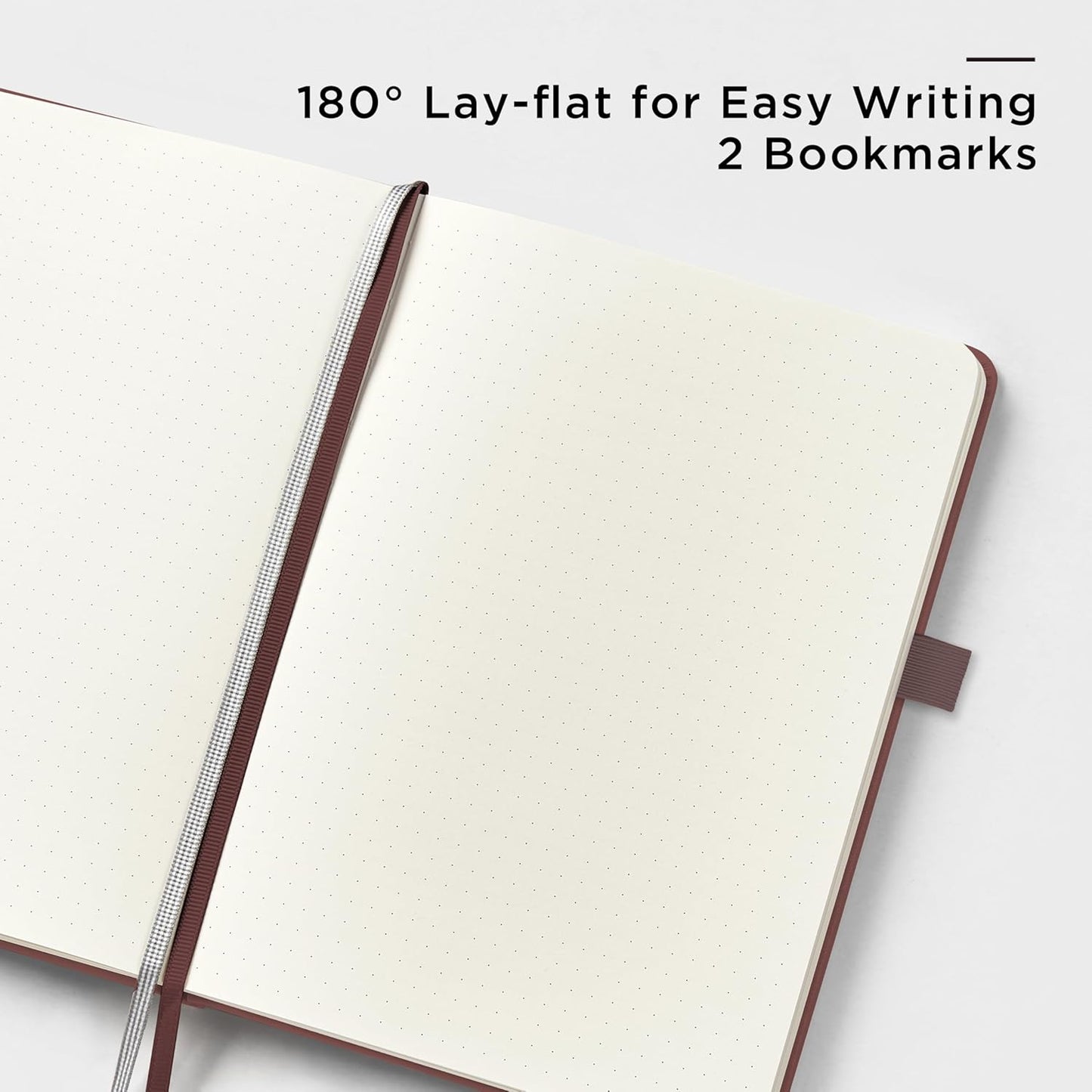 &And Per Se Dotted Journal Notebook, A5 Hardcover Bullet Dotted Journal, 160 Pages 100 gsm Thick Dotted Paper, 3 Sheets of Stickers Included - 5.7'' x 8''（Chocolate）
