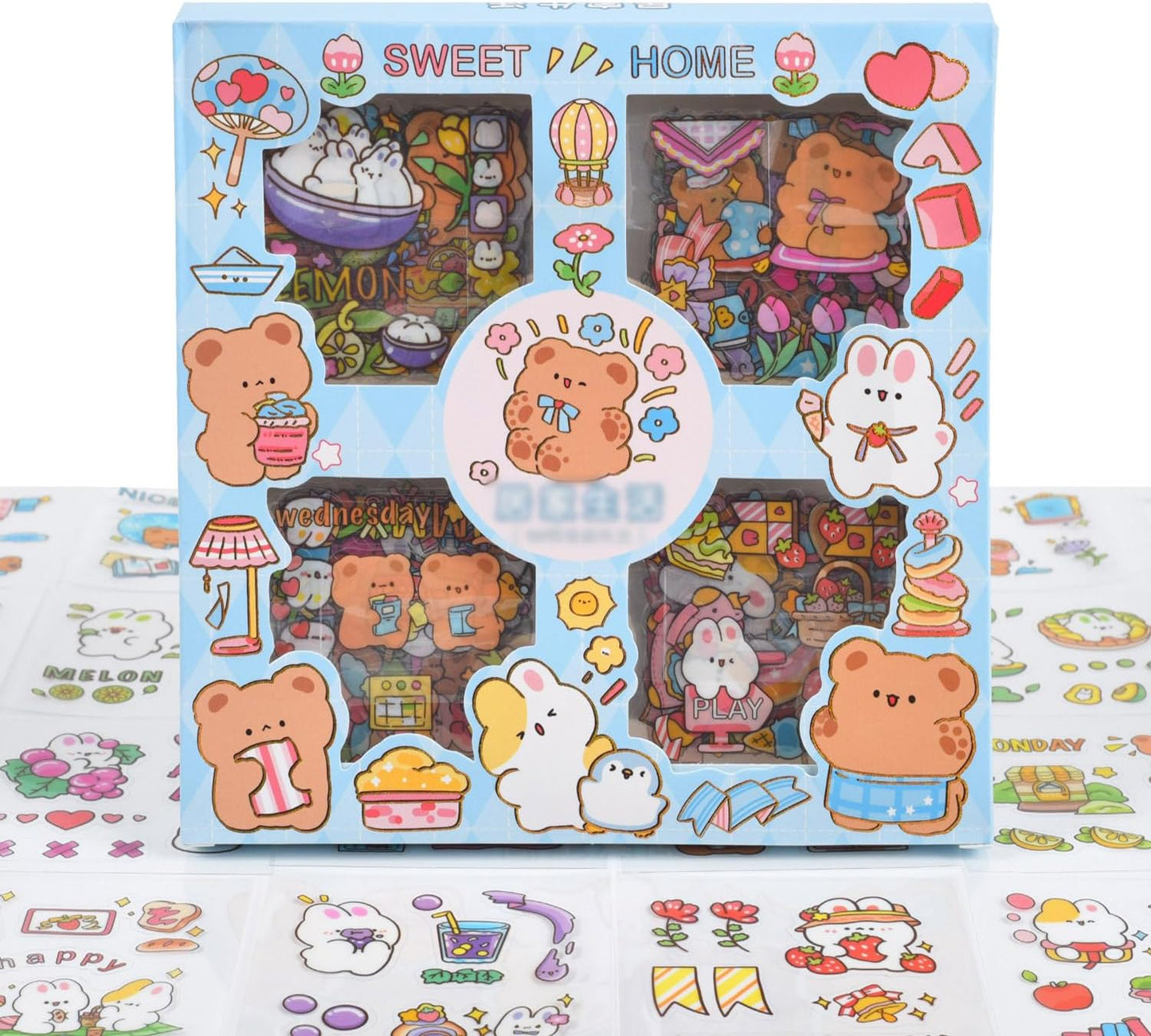 Kawaii Funny Animal Scrapbooking Stickers - 100 Sheets Cute Cartoon Transparent PET Journaling Clipping Supplies Decals Sticker for Planners Collage Junk Journal DIY Arts Crafts Laptops Calendar