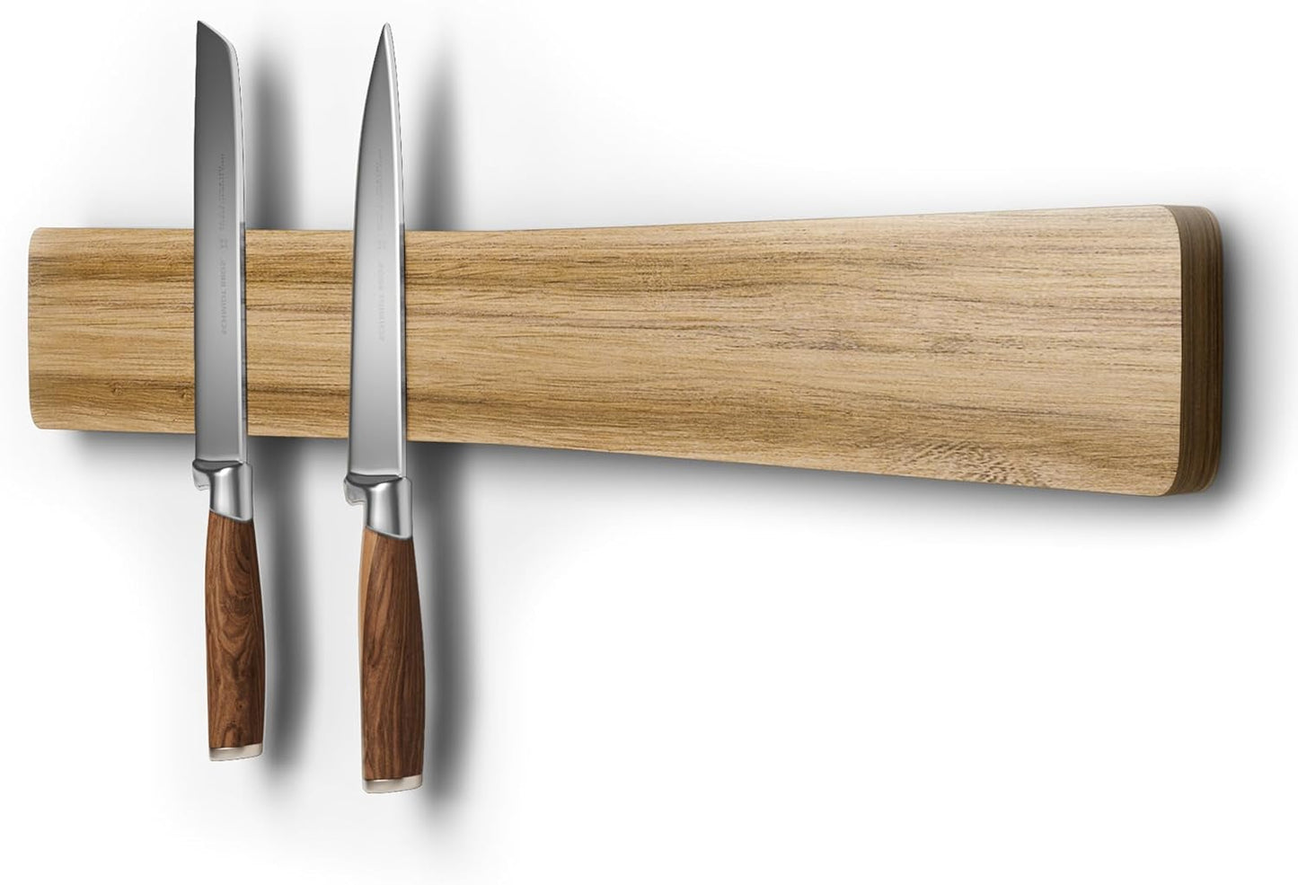 Magnetic Knife Holder for Wall, Acacia Wood Knife Magnetic Strip No Drill Knife Magnet Storage Bar Magnetic Tool Key Holder Strip for Kitchen Utensil Organizer (Light Brown, 16 Inch)