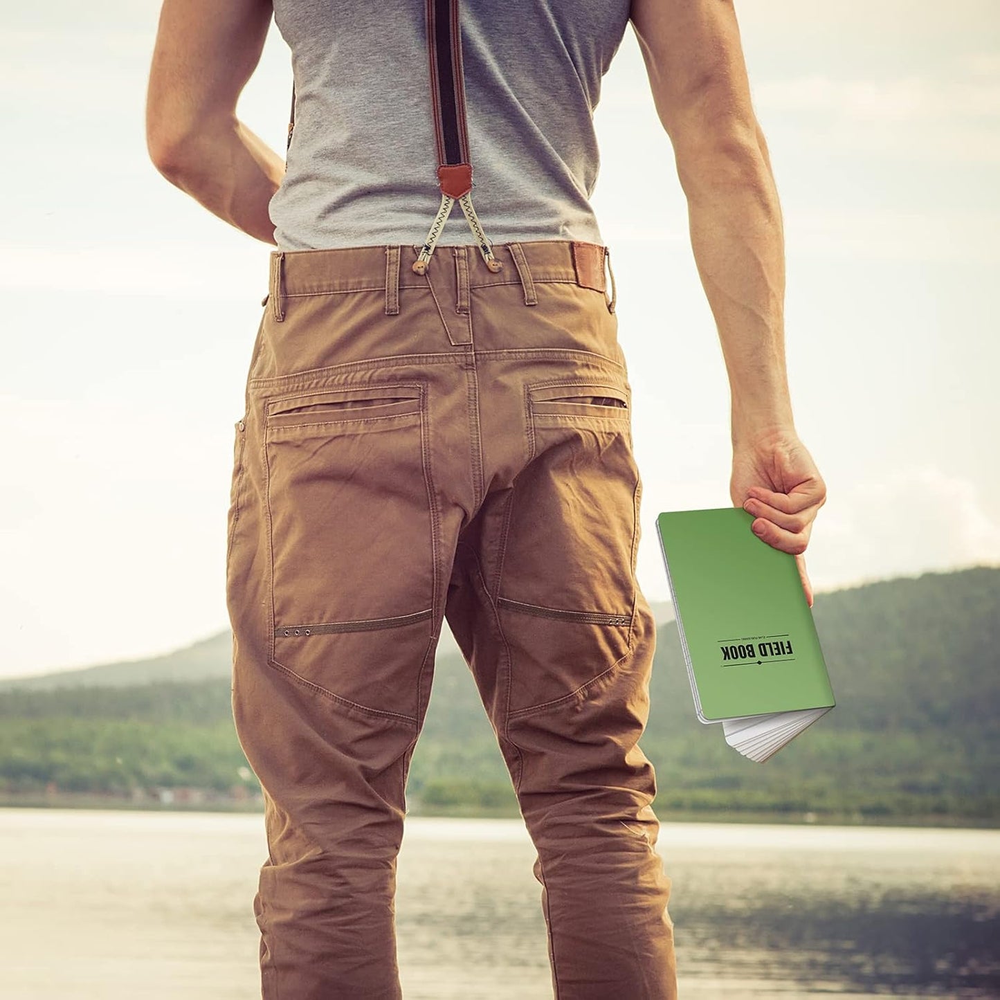 Elan Publishing Company Field Notebook/Journal - 5"x8" - Green Cover - Graph Book - Pack of 4