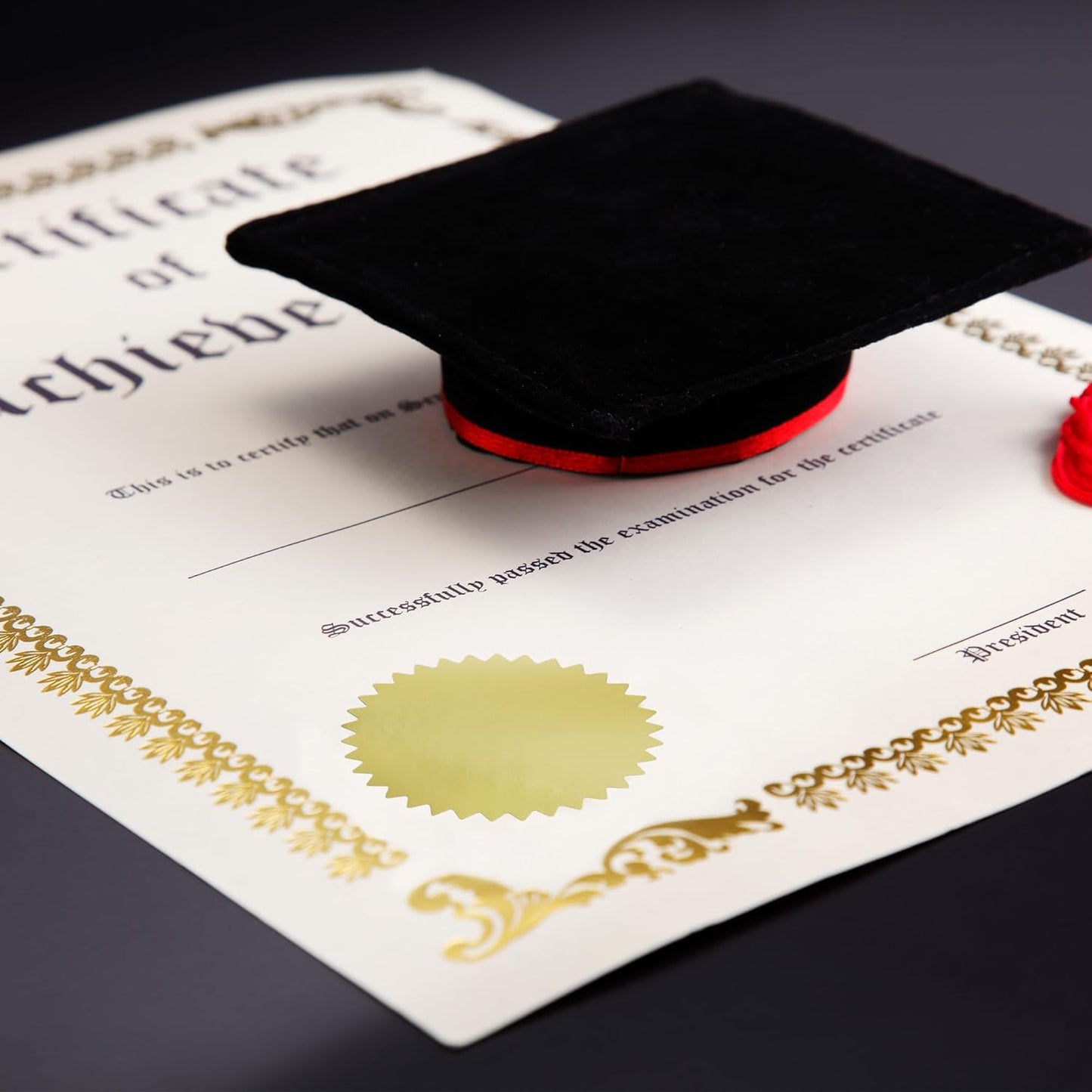 Hybsk 300pcs Notary Seals 2 inch Embossing Stickers Gold Metallic Certificate Sealing Labels with Serrated Edge for Awards Legal (Gold)