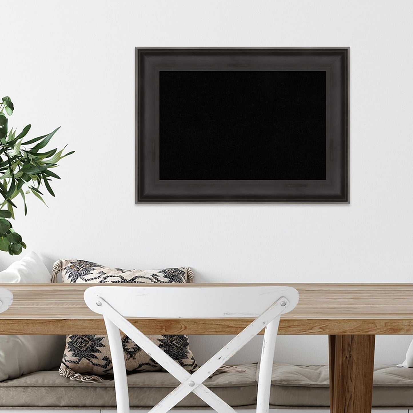 Amanti Art Black Cork Board for Wall, 16x22 Vision Board with Black Wood Frame, Small Corkboard Office Decor for Home Organization, Casual Corkboard Pinboard to Display Items for Home Organization in