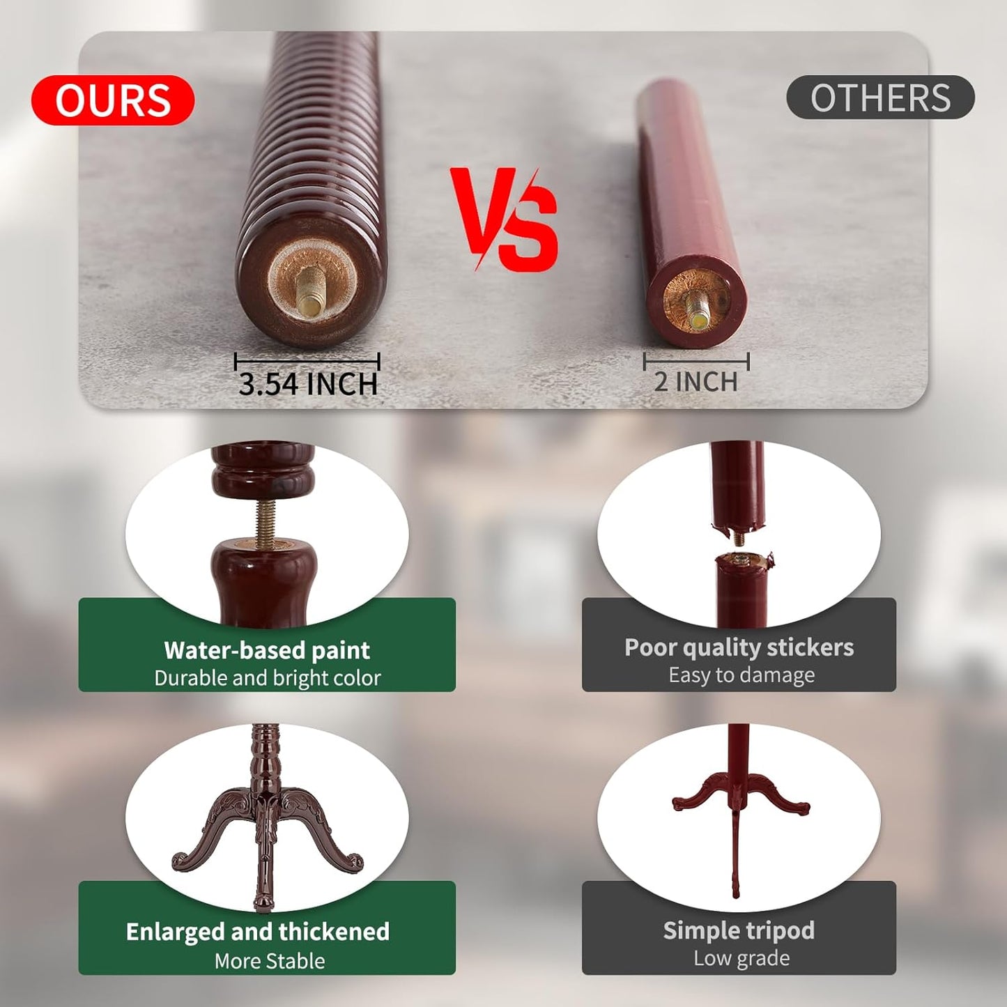 Wooden Coat Rack Stand, Vintage Wood Coat Rack Freestanding with Sturdy Triangle Base, Classic Coat Racks with 14 Hooks, Natural Birch Wood Coat Tree Hanger Stand for Entryway,Office