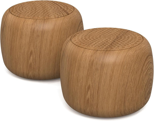 Babelio White Noise Sound Machine for Adults Kids Baby, Mini, 15 Non-looping Sounds, Timer, Memory Function, Easy to Pocket and Travel Wood 2 Pack