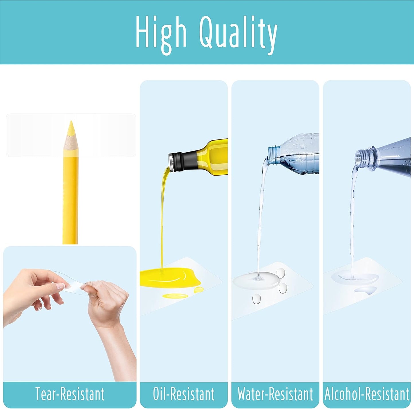 500 PCS Label Protectors, Transparent Waterproof Clear Wafer Seal Stickers for Protecting Package Envelope Mail Barcodes, Numbers and Stickers Mega Bundle with Perforation Line in Roll (3.5x1.2 inch)