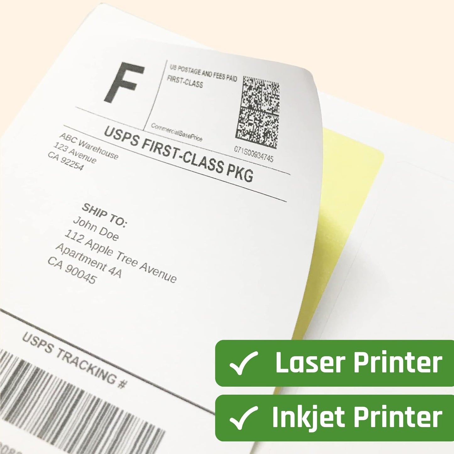 (4" x 5") 30 Sheets, Large White Labels Stickers - Laser/Inkjet Printable