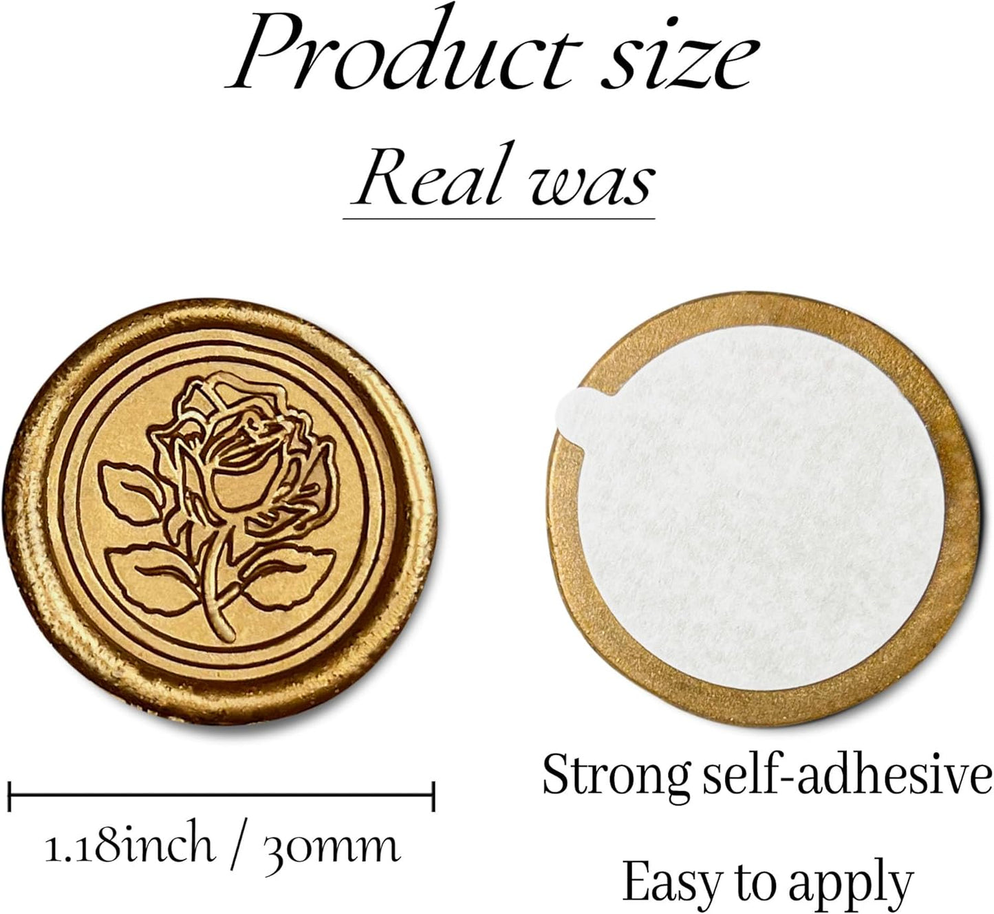 25pcs Bronze Wax Seal Stickers, Rose Style, Self Adhesive, Waterproof for Wedding Invitations, Envelope, Gift Wrap, Christmas