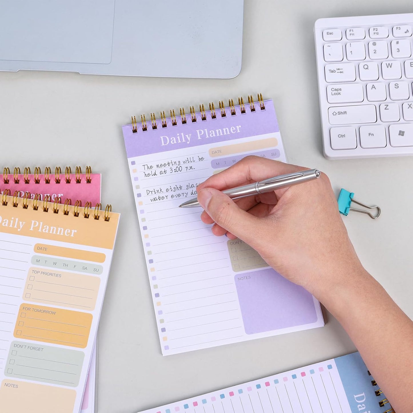 LABUK 10 Pack Daily To Do List Notebook 5" x 8" Daily Planner 30 Sheets Spiral to Do List Notebook for Classroom Office Plan Work Schedule Checklist