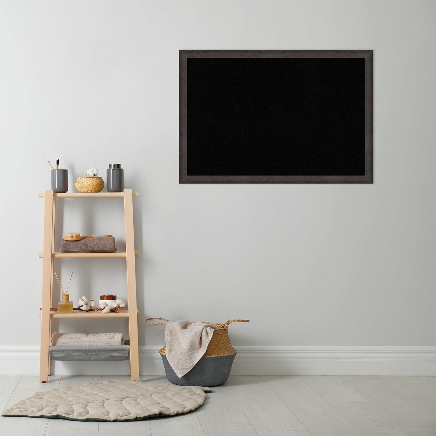 Amanti Art Black Cork Board for Wall, 27x39 Vision Board with Black Wood Frame, Large Corkboard Office Decor for Home Organization, Modern Corkboard Pinboard to Display Items for Home Organization in