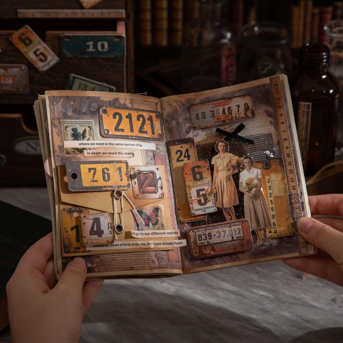 Vintage Numbered Tags Sticker Set, 150PCS Retro Cardstock Stickers for Scrapbooking, Journaling, DIY Crafts, and Art Supplies