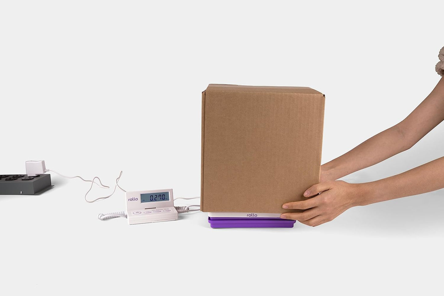 Rollo Shipping Scale For Packages - Digital Shipping Postal Scale (110 Lb Max) - Hold and Tare Functions - Includes AC Adapter and 2x AAA Batteries