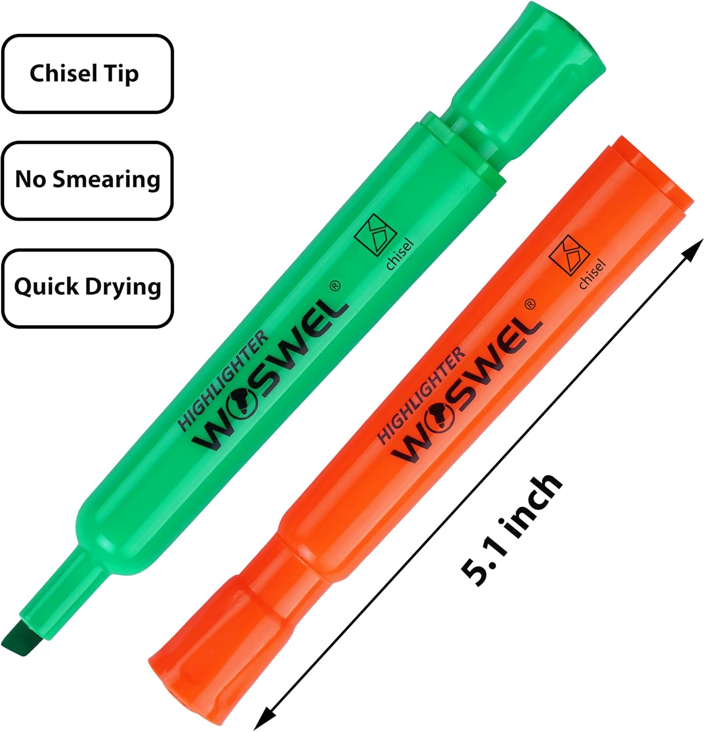 Highlighters Bulk, 24 Pack Tank Style Highlighters Assorted Fluorescent Colors Set, 6 Bright Colors Chisel Tip Highlighter Markers for Kid and Adult Coloring, Highlighting as School Supplies