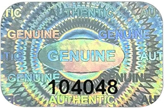 100 pcs Tamper Proof Hologram Stickers Silver High Security Tamper Evident Warranty Seal Void Genuine Authentic Holographic Labels/Stickers w/Unique Sequential Serial Numbering 0.95X0.6 inch (Silver)
