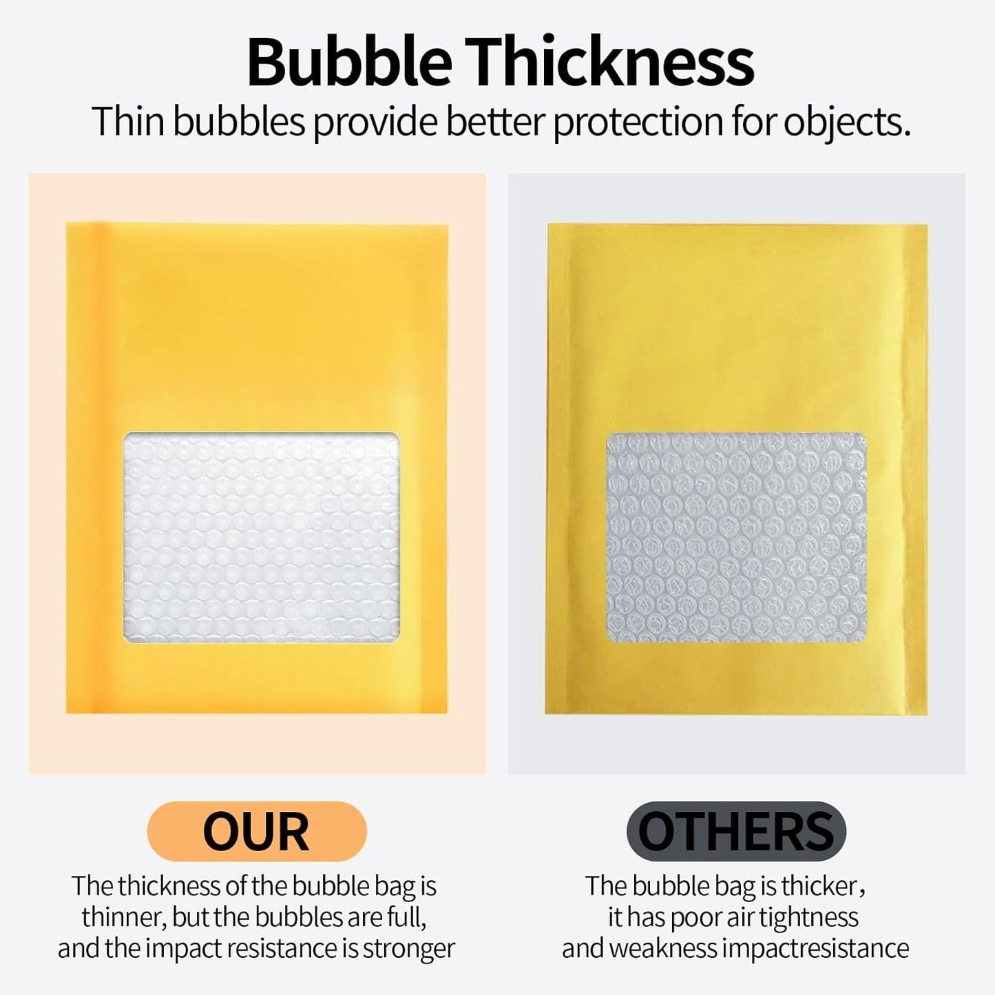 Kraft Bubble Mailers 6×10'' Inch 100 Pack Yellow Padded Envelopes Self-Sealing Mail Shipping Bags for Mailing Cards Jewelry Makeup and Small Business Packaging