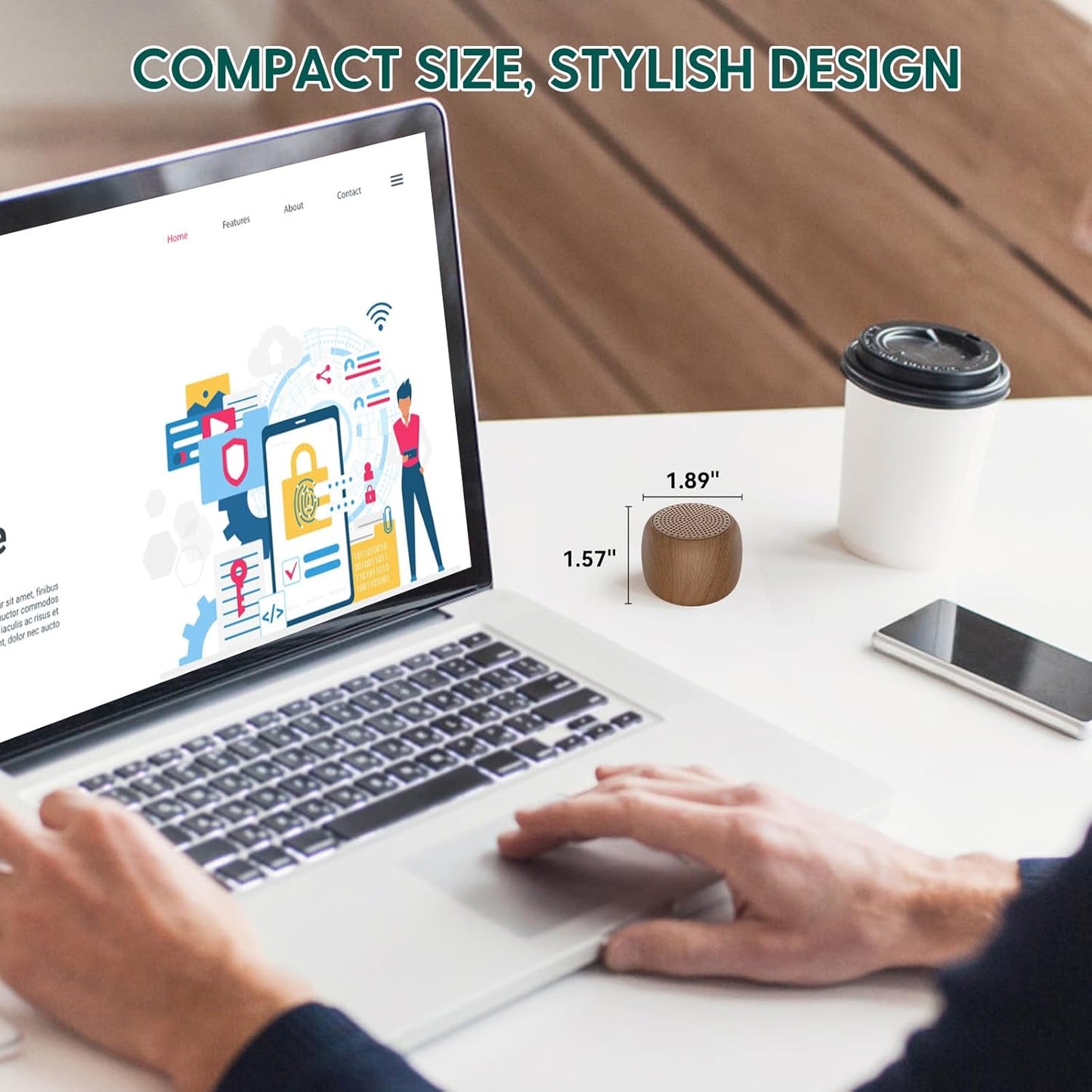 Babelio White Noise Sound Machine for Adults Kids Baby, Mini, 15 Non-looping Sounds, Timer, Memory Function, Easy to Pocket and Travel Wood 2 Pack