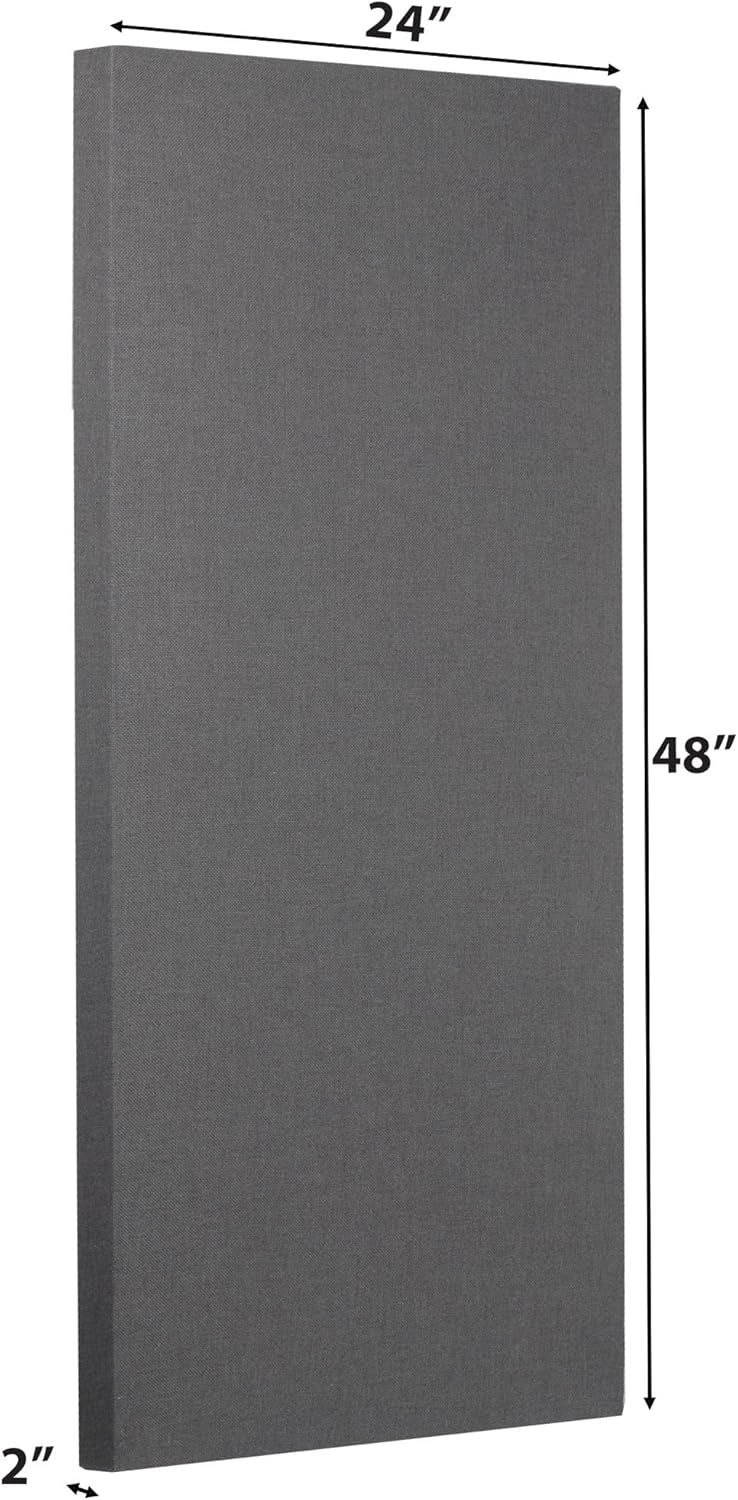 ATS Acoustics Sound Absorbing Acoustic Panel Fire Rated Professional Studio Quality 24" x 48" x 2" (Warm Grey)
