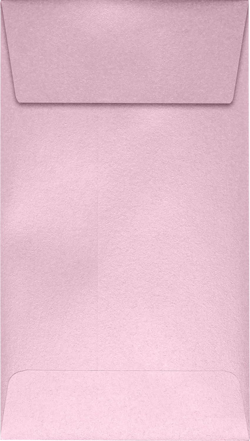 LUXPaper #5 1/2 Coin Envelopes | Peel & Press | 3 1/8" x 5 1/2" | Rose Quartz Metallic | 81lb. Text | 500 Qty