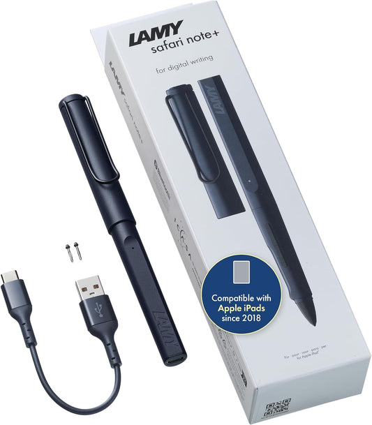 LAMY Safari Note+ Steel Black iPad Pen - Stylus Pen with Palm Rejection, tilt Sensitivity & Ergonomic Grip - Compatible with Various iPad Models & Generations - up to 10 Hours Battery Life