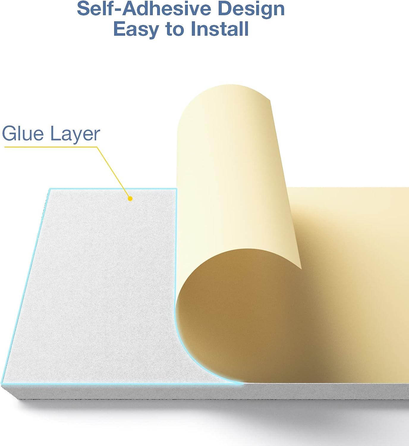 22 Pack Self-Adhesive Acoustic Panels, 12" X 12" X 0.4" High-Density Sound Proof Foam Panels for Walls, Soundproof Wall Panels for Home & Office (white)