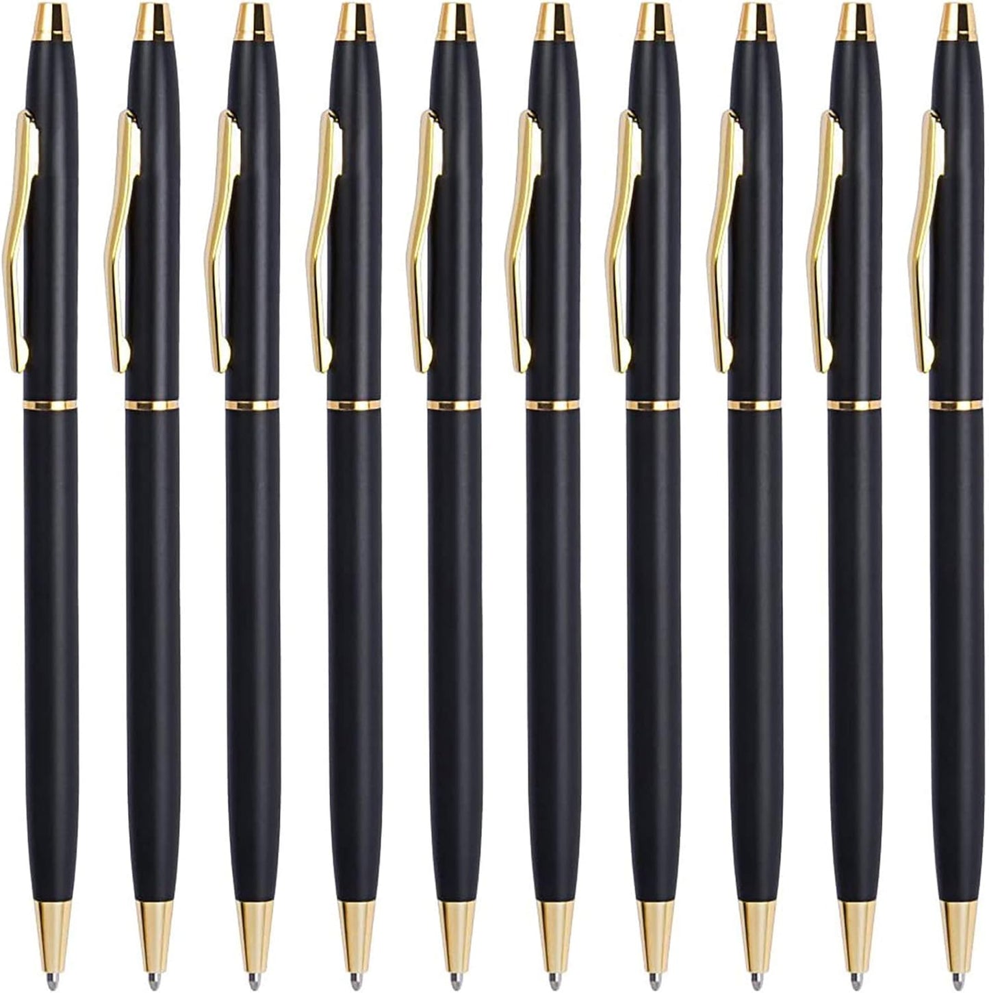 Cambond Black Pens Ballpoint Pens - Black Ink Bulk 1.0 mm Medium Point Smooth Writing Office Pens for Men Women Police Uniform Office Business, 10 Pack (Black)