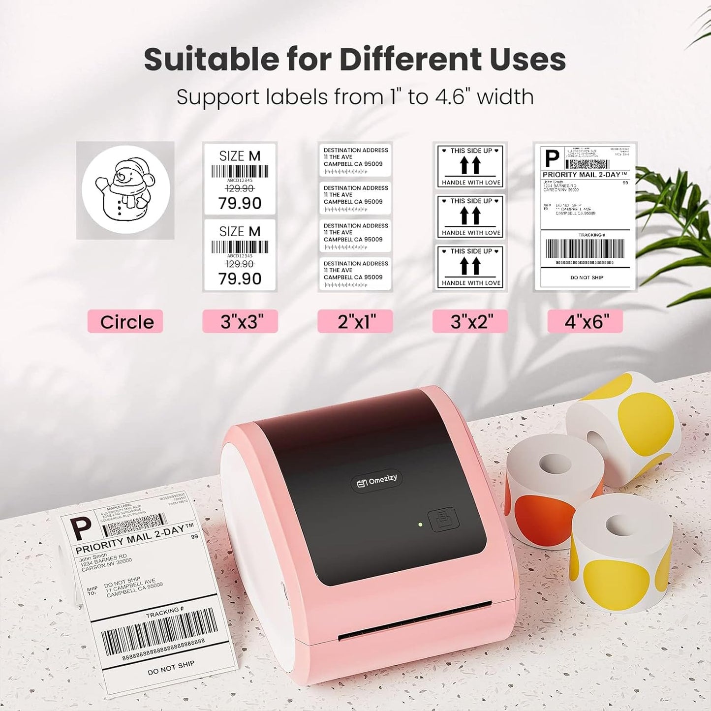 Shipping Label Printer 4x6 - Thermal Label Printer for Small Business, Shipping Packages, Home, Office, Compatible with USPS, Shopify, Amazon
