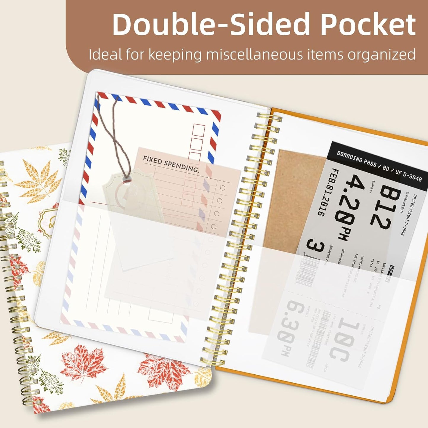 Undated Daily Planner - Spiral Notebook 80 Days One Day Per Page, Hourly Schedule, To-Do List, Notes, Everyday Planning Task, A5 Hardcover Journal Organizer Book Women Cute Aesthetic, Fall