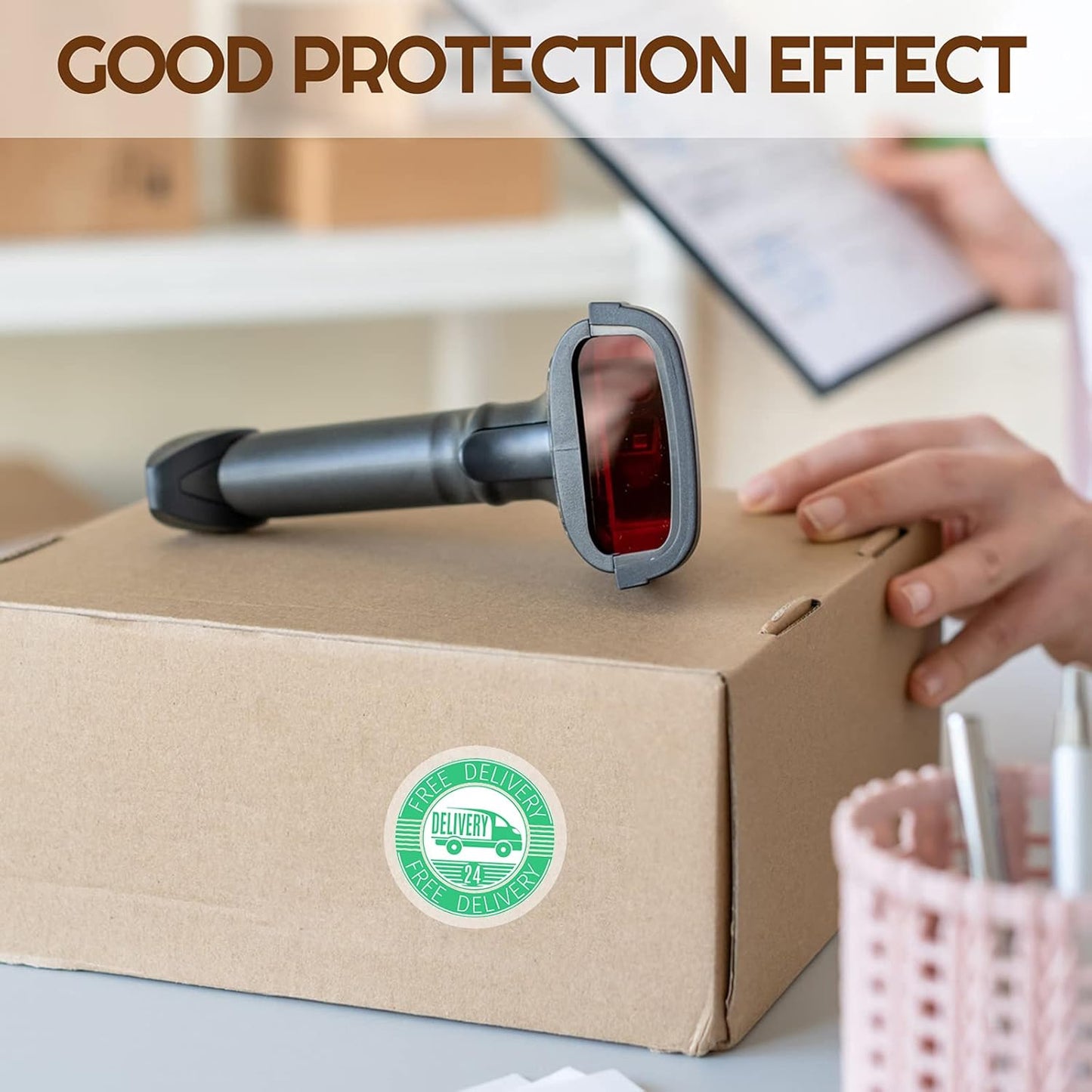 Zonon 500 Pcs Clear Labels Label Protector Clear Stickers Wafer Seals Waterproof Labels for Protecting Barcodes, Numbers and Stickers (1.57 Inches in Diameter,Round)