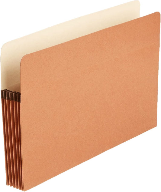 Amazon Basics Expanding Accordion File Folder Organizer, Legal Size, 5-1/4 Inch Expansion, 50-Pack, Red, 9.5 x 14.8 Inches