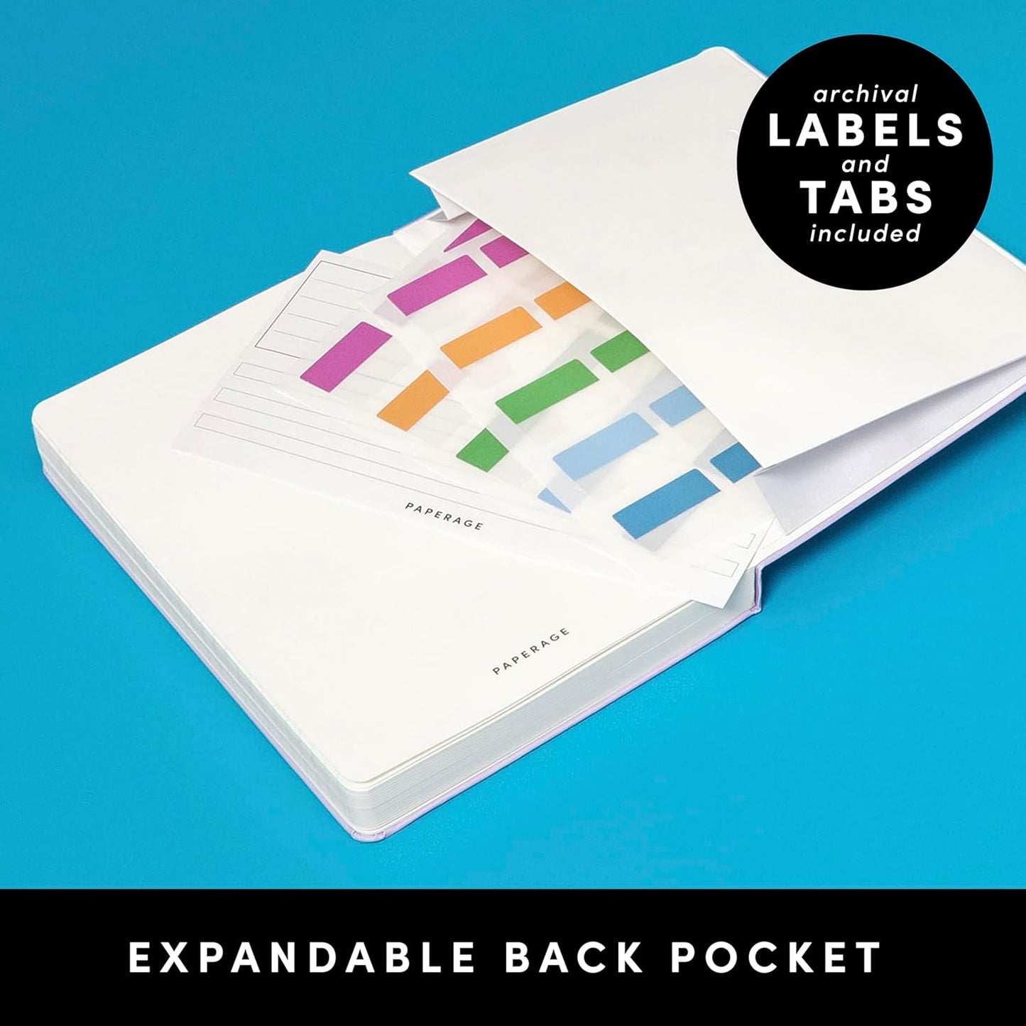 PAPERAGE Lined Journal Notebook, (Sage Green), 252 Pages, Medium 5.6 in x 8 in - 100 GSM Thick Paper – Hardcover Journaling Notebook for Work, School & Note Taking