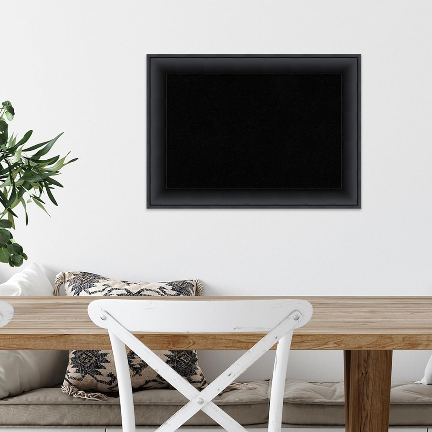 Amanti Art Black Cork Board for Wall, 15x21 Vision Board with Black Wood Frame, Small Corkboard Office Decor for Home Organization, Modern Corkboard Pinboard to Display Items for Home Organization in