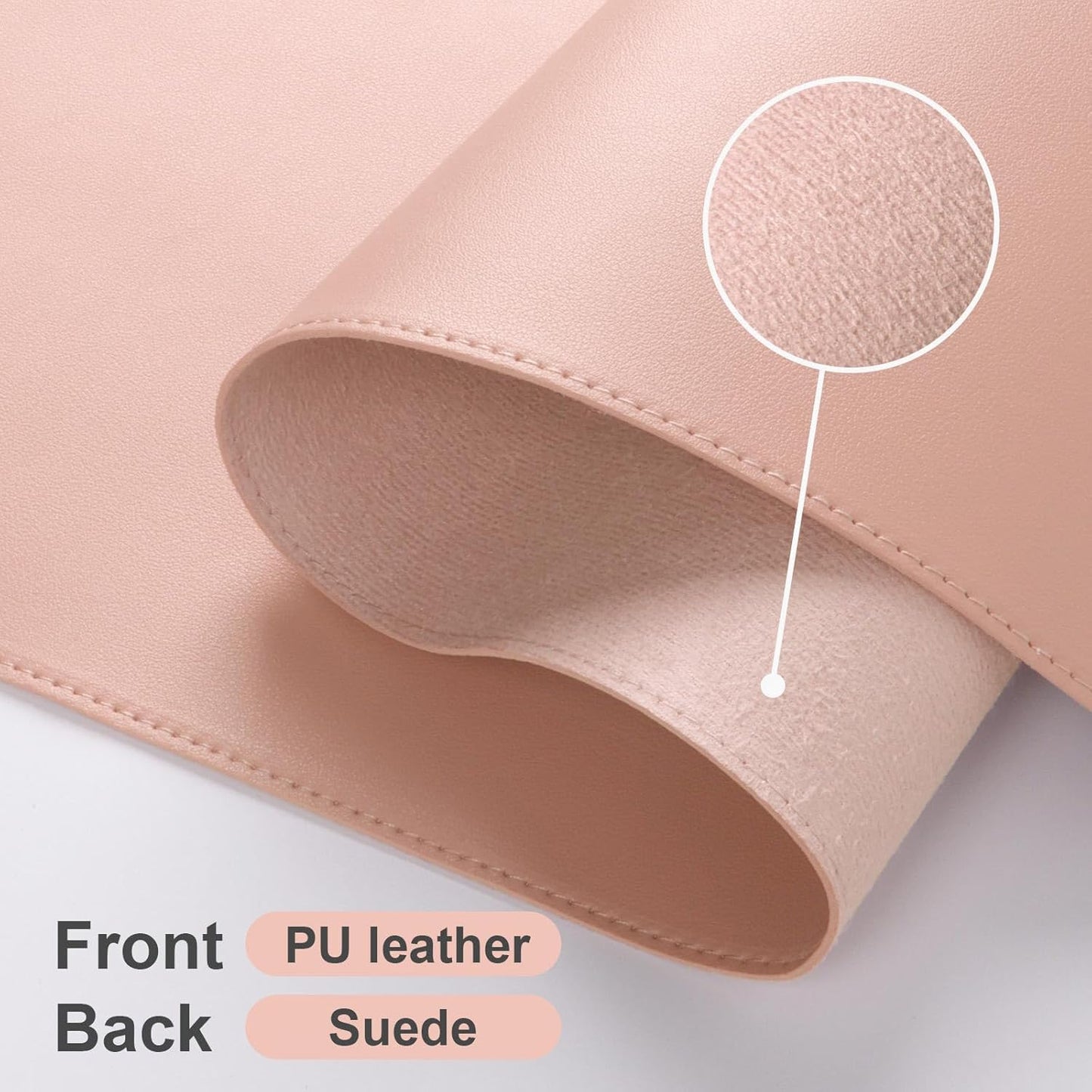 DAWNTREES Desk Mat Protector,PU Leather Desk Pad,Non Slip, Large Mouse Pad and Keyboard Mat, Waterproof Writing Pad for Office and Home (Pink,35.5''x16.9'')