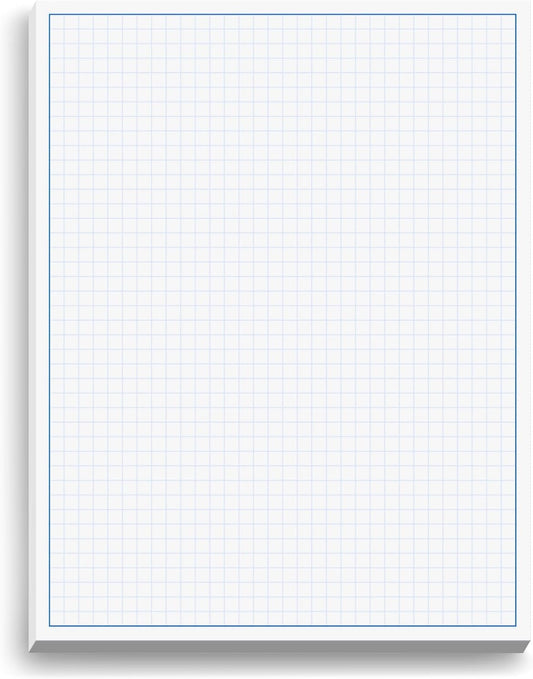 Graph Paper Pad for Blueprint Drawings, Drafting, Engineering Drawing, and Planning - Graph Paper 8.5x11 Blueprint Quadrille Grid Paper Pads with Blue Lines, High Brightness 50 Sheets (1-Pack)