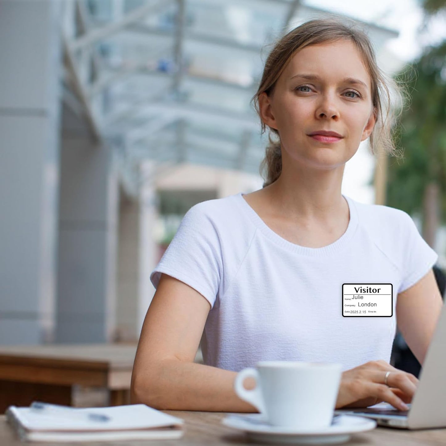 Visitor Pass Stickers – 300 Writable Name Tag Labels, 2 x 3 Inch, Self-Adhesive Identification Badges for Office, School, Events (300Pcs-Black)