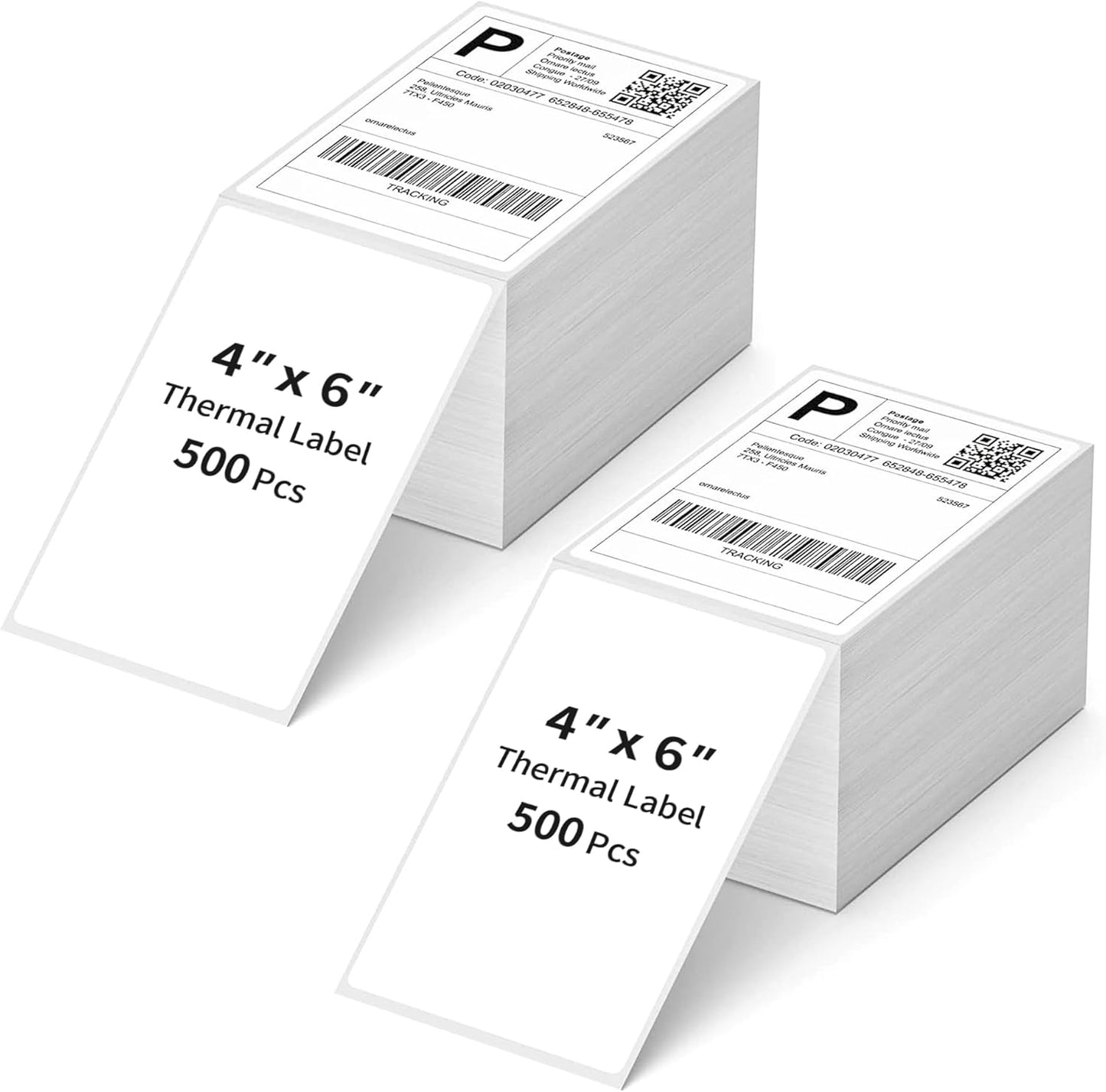Genuine 4" x 6" Direct Thermal Shipping Label, Fanfold Labels Compatible with Anycash and Most Thermal Label Printer, Perforated (Pack of 1000 4x6 Fan-Fold Labels), Commercial Grade