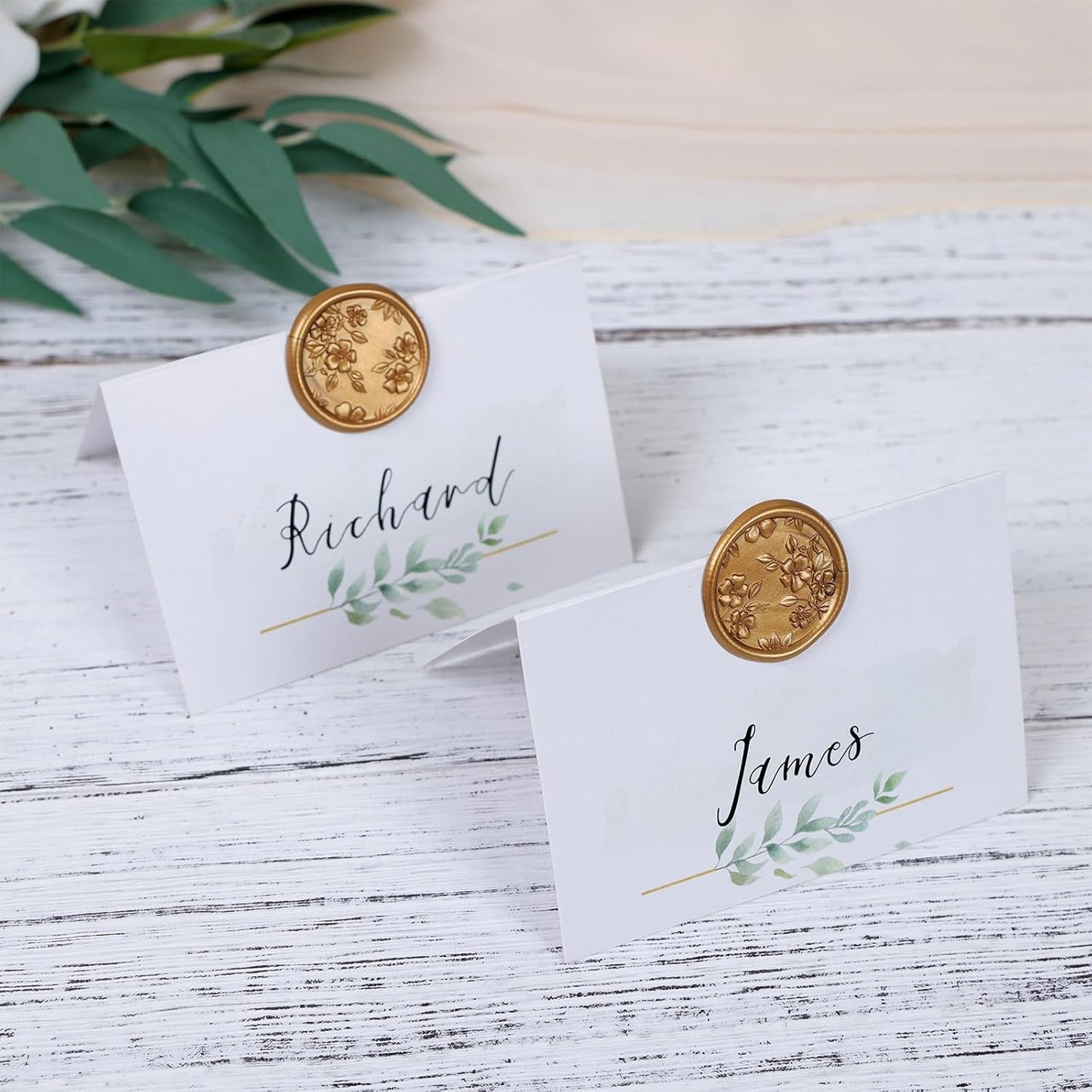 UNIQOOO Wax Seal Stickers - 3D Begonia Wedding Invitation Envelope Botanical Seal Stickers, 50 Pcs Self- Adhesive Antique Gold Stickers, Perfect for Invitation, Christmas, Gift Wrapping, Party