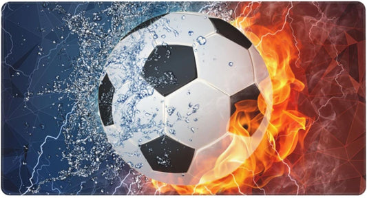 Soccer Ball Large Mouse Pad, 29.5 x 15.8 Inch, Extended Gaming Mouse Pad, Sports-Themed Computer Keyboard Mat for Home Office and Gaming Work
