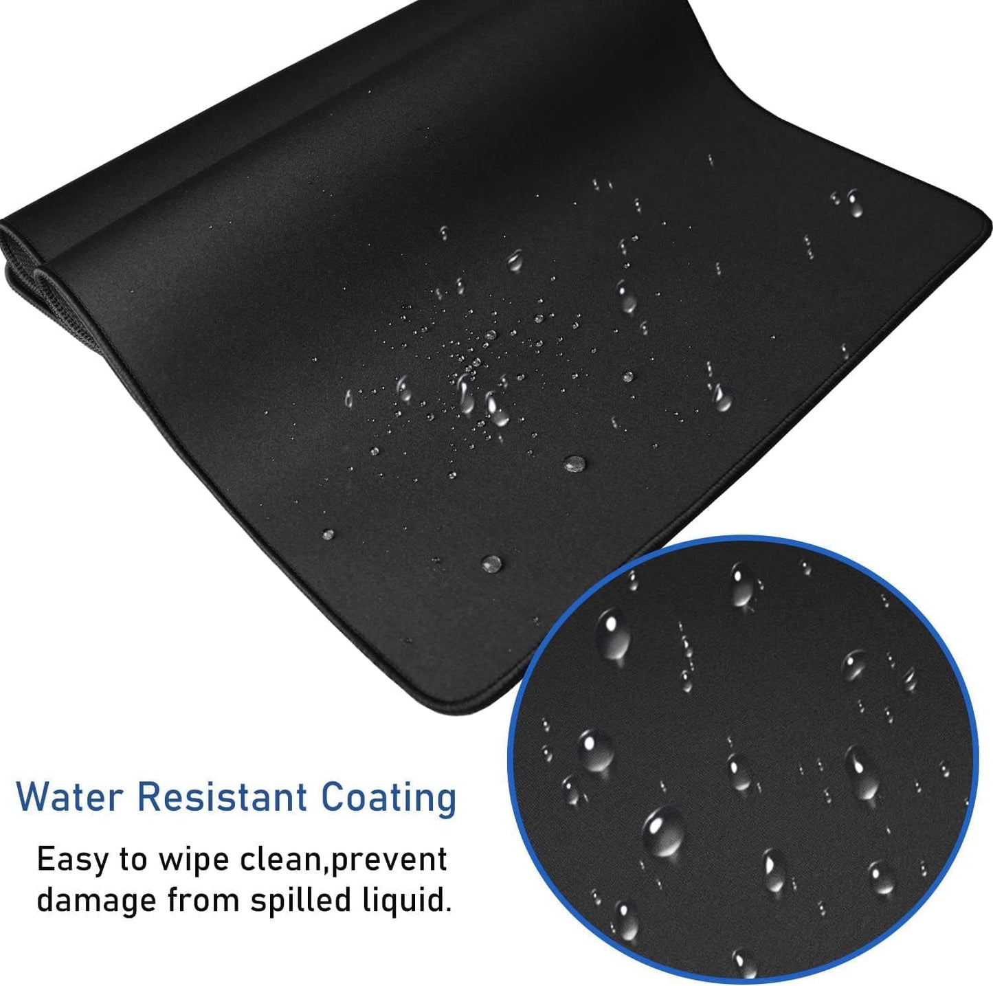 Large Mouse Pad, (31.5X11.8In) Durable Non-Slip Natural Rubber Base Desk Mousepad with Stitched Edges, Waterproof Computer Keyboard Pad Mat for Esports Pros/Gamer/Desktop/Office/Home - Black