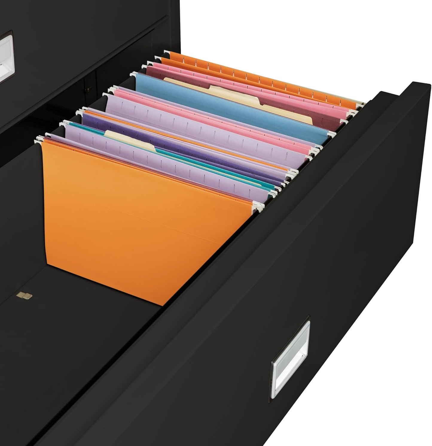 44 inch Wide 3-Drawer Lateral Fireproof File Cabinet – Legal and Letter Size Filing – Key Lock – Water Resistant – Fire Safe and Impact Rated – Black Finish – Model LAT3W44B