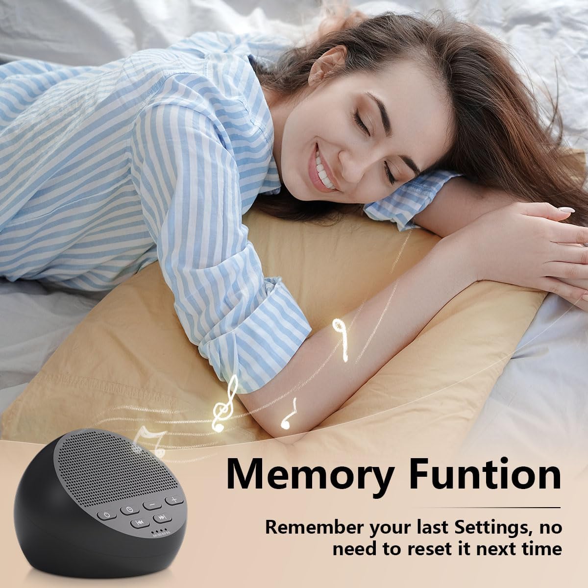 Sound Machine Portable Rechargeable White Noise Machine with 30 Soothing Sounds for Baby Kids Adults 32-Level Vol 4 Timer Brown Noise Sleep Sound Machine for Travel Office Privacy Home