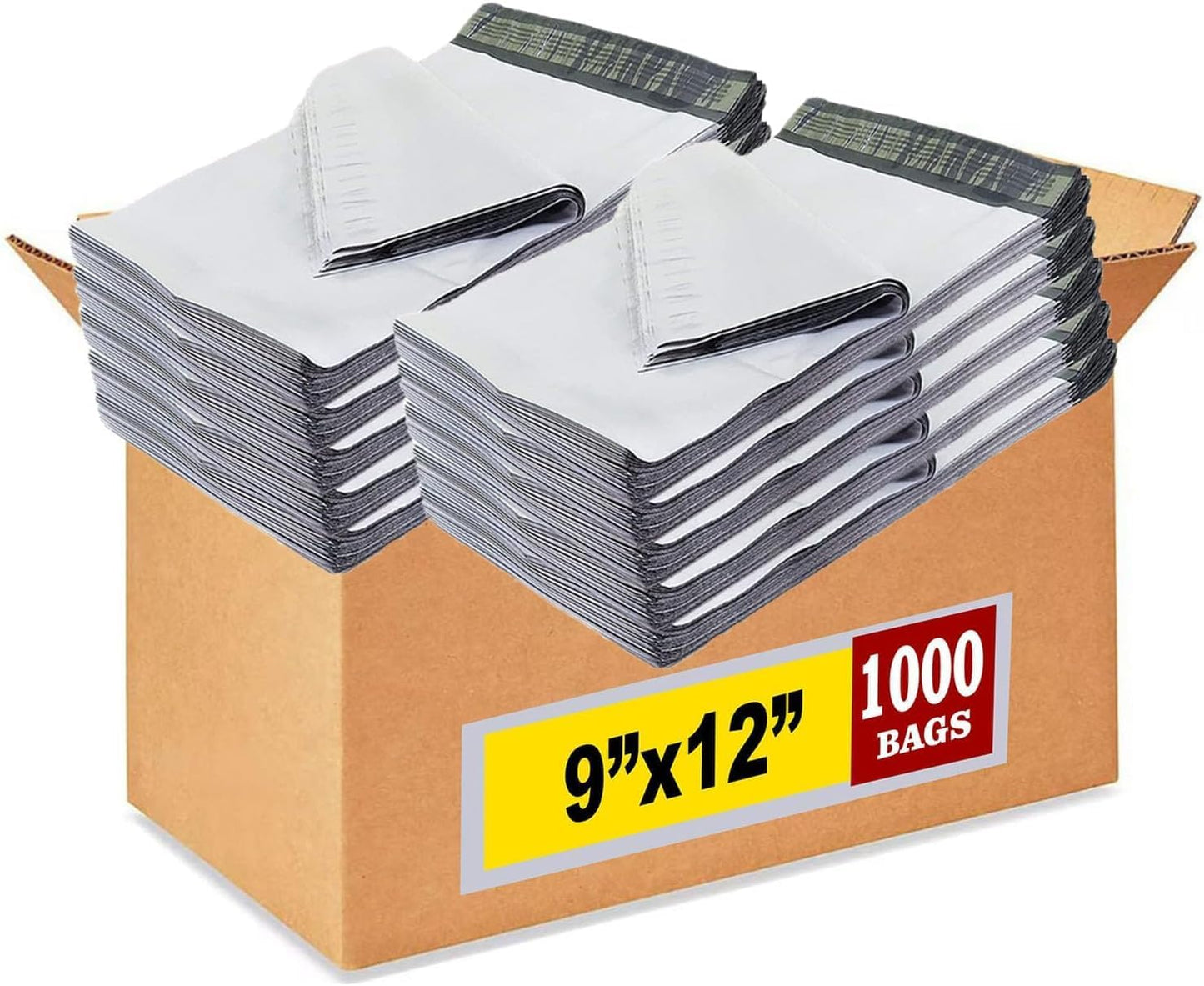 iMBAPrice 1000 - 9x12 Premium Matte Finish White Poly Mailers Envelopes Bags (iMBA-3PM-1000)